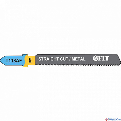 Пилка для лобзика по металлу, прямой, тонкий рез Bimetal, 76/51/1,1 мм (Т118AF) FIT