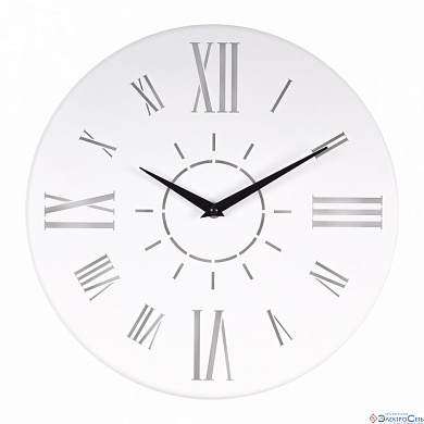 Часы настенные из металла, d=32 см, белый 3231-001 "Классика" Рубин