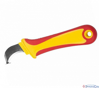Нож монтажника, нержавеющая сталь, с «пяткой» REXANT