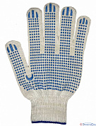 Перчатки трикотажные белые с ПВХ 10 класс СТАНДАРТ (ТОЧКА)