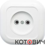 Розетка 1п б/з белый ВАЛЕНТИНА