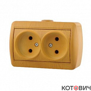 Розетка 2п б/з ольха NATA
