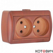 Розетка 2п б/з вишня NATA