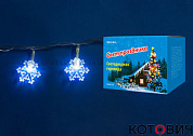 Гирлянда LED,  нить, Снежинки, IP20, белый, 2,8м,контр,черн.пр,20LED ULD-S0280-020/DTA W UNIEL