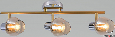 Спот  3*E27 60W AU21102/3 CR+GOLD Хром+Золото