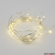 Гирлянда LED,  нить, IP44, т/белый 50м"Роса"пульт ДУ(в/к) прозр.пр.500LED ULD-S5000-500/DTA/RCWWDEW 