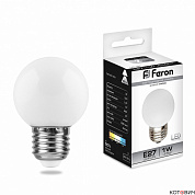 Лампа  для белт-лайт  E27  LED   1W  6400K  230V  5LED LB-37 Feron