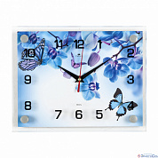 Часы настенные "Фиолетовые Орхидеи и бабочки""21 Bek"