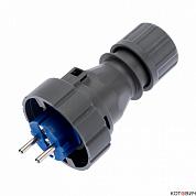 Вилка каучуковая, с/з, прямая  230В, 16А, IP68 2P+РE REXANT