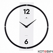 Часы настенные 3330-001 металл+ дерево круг d30,5см черный+белый  Time Рубин