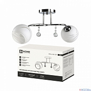 Люстра потолочная 2*E27 60W AURA PERLA-WH-2E27 матовый плафон хромированный корпус IN HOME