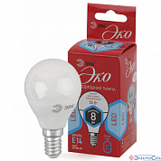 Лампа  E14  LED  Шар    8W  4000K  Р45  FR  640Lm  220V  ЭРА ЭКО