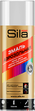 Краска-спрей акриловая SILA HOME (белый глянцевый), 520мл