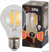 Лампа  E27  F-LED  Груша    7W  2700K  А60  CL  560Lm  220V  ЭРА