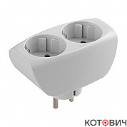 Разветвитель 2гн. с/з, белый SP-2e-W  со шторками (10/60) ЭРА
