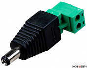 Разъем питания штекерный 2,1х5,5 с клемной колодкой REXANT