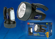 Фонарь ручной LED  1W S-SL017-BA пласт..корпус аккумуляторный черный UNIEL