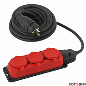Удлинитель силовой  3гн,  5м, с/з, КГ 3x1,5 UK-3e-3x1,5-5m-IP44(KG) IP44 ЭРА