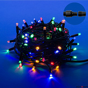 Гирлянда LED, нить,IP67, мульт, 10,0м, эф.мерц, черн.пр, 120LED, соед ULD-S1000-120/TBK MULTI