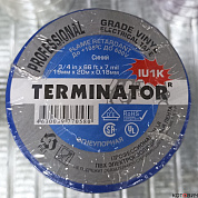 Изолента ПВХ, синяя  19мм* 20м, толщина 0,17мм огнеупорная, всепогодная  IU1K Terminator (10)