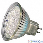 Лампа  GU5.3  LED  12V  красный  15LED-R  1,3W  MR16    