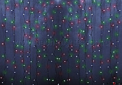 Гирлянда LED,  дождь, IP65, мульт, 2,0м х 1,5м, статичная, бел. шнур, 192LED соед. NEON-NIGHT