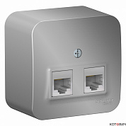 Розетка 1п информационная алюминий 2 гнезда BLANCA Schneider