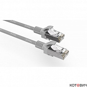 Патч корд F/UTP экранированный  1 м, категория 5e серый PC-1F-A ЭРА Simple 