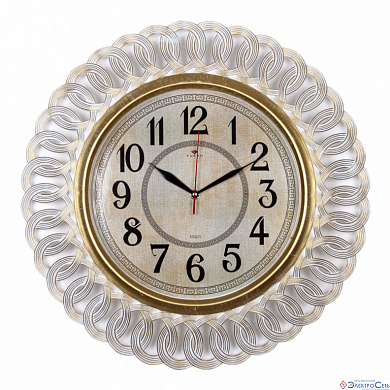 Часы настенные круг d=51 см, корпус белый с золотом "Греция" "Рубин"