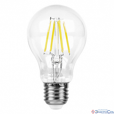 Лампа  E27  F-LED  Груша    7W  4000К  А60  CL  760Lm  230V LB-57 FERON
