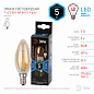 Лампа  E14  F-LED  Свеча    5W  4000K  В35  золотистая колба  490Lm  220V  ЭРА
