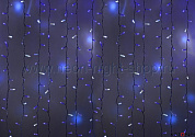 Гирлянда LED,  дождь, IP65, синий, 2,0м х 1,5м, эф. мерц., бел. шнур, 300LED соед. NEON-NIGHT