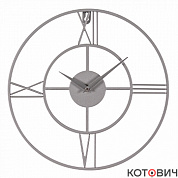Часы настенные 3540-003 металл открытая стрелка серебро Классика d35см Рубин