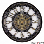 Часы настенные 3526-003 круг корпус чёрный с патиной Античность d35см Рубин