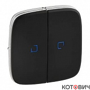 Панель лицевая для выключателя 2кл антрацит с подсветкой Valena Allure Leg 755228