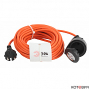 Удлинитель силовой  1гн, 10м, б/з, оранжевый ПВС 2x0.75   UPx-1-2x0.75-10m-IP44 ЭРА