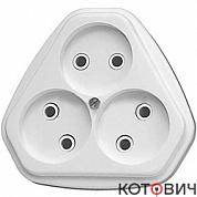 Розетка 3п б/з белый КУНЦЕВО ЭЛЕКТРО