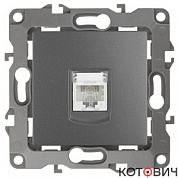 Розетка механизм 1п телефонная графит Эра 