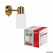 Бра настенное 1*E27 60W CLASSIC KINLI-WL-E27WH-LT матовый плафон, латунь IN HOME