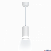 Подвес 1*GU10 40W 59986 9 цилиндр провод 1м 55*100мм алюминий/стекло, белый Arton Ritter