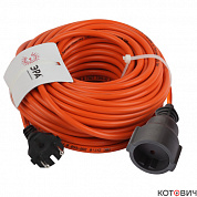 Удлинитель силовой  1гн, 20м, б/з, оранжевый ПВС 2*1 UPx-1-2x1-20m ЭРА