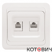 Розетка 2п телефонная белый Лондон ЭКФ