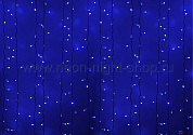 Гирлянда LED,  дождь, IP65, синий, 2,0м х 3,0м, статичная, бел. шнур, 600LED соед. NEON-NIGHT