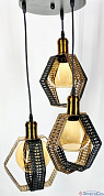 Подвес 3*E27 60W AU41811/3 BK Черный 55*20*25