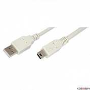 Кабель USB (шт. USB B - шт. USB A) 1.8 метра, серый REXANT