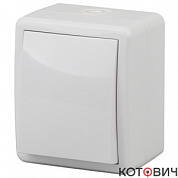 Выключатель 1кл о/у белый IP54 Эра 