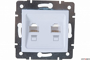Розетка механизм 1п информационная белая 2 гнезда KARINA