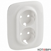 Панель лицевая для розетки 2п с/з белый Valena Allure Legrand 754955
