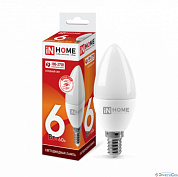 Лампа  E14  LED  Свеча    6W  6500K  C37  FR  540Lm  230V  VC  IN HOME