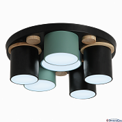 Светильник потолочный LED  54W 2700-6400K 3600Lm 52075 7 черн/голуб/дерево SCANDIA Ritter
